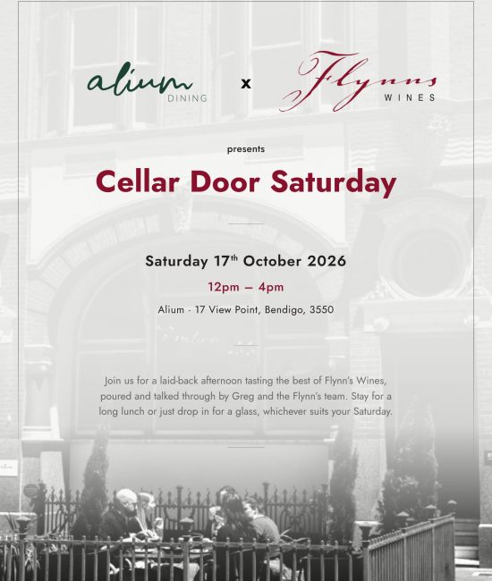 Cellar Door Saturday – Alium x Flynn's Wines, Saturday 17 October, 12–4pm.